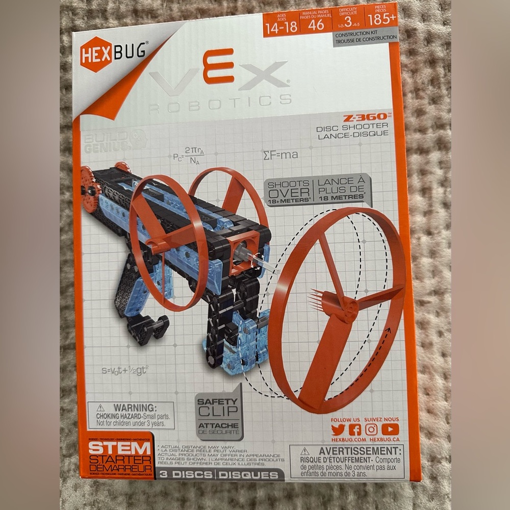 HEXBUG VEX ROBOTICS Z-360 Disc Shooter Toy  Constructionn Kit Ages 14-18